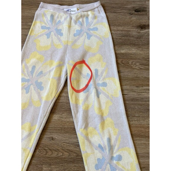 House of Sunny Retro Yellow Floral Knit Pants Size 2 - Picture 10 of 10